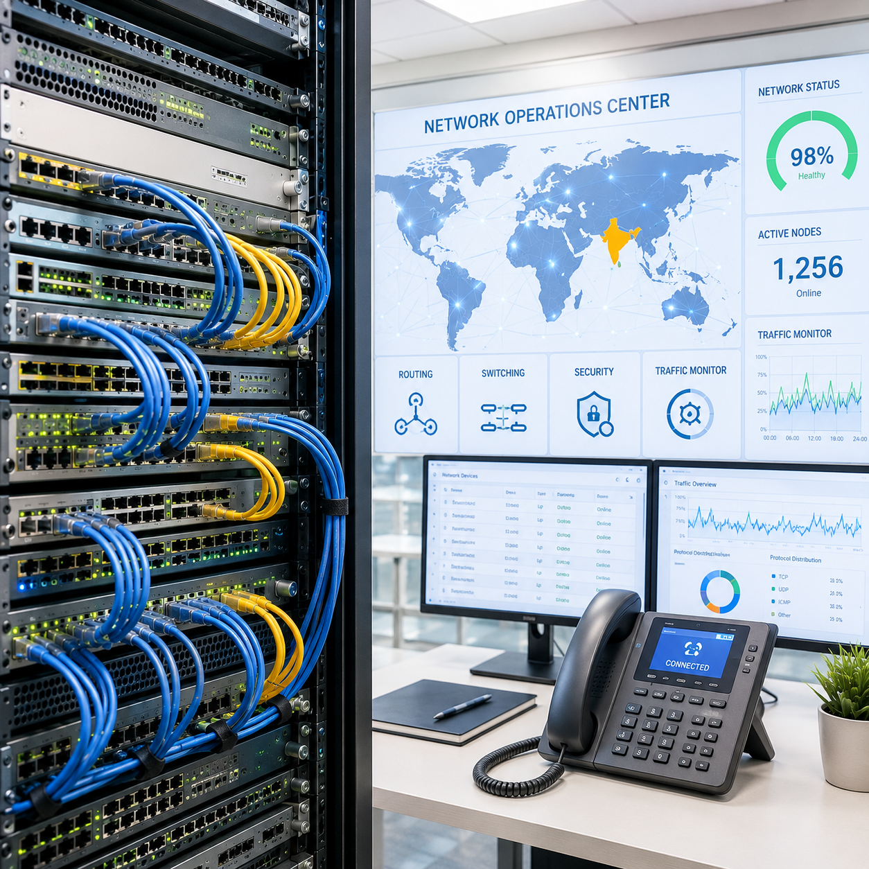 Network operations centre analytics dashboard